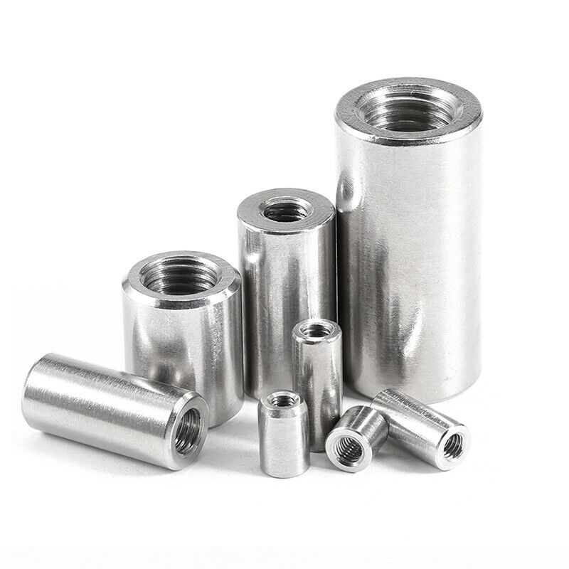 M10-M20 304 Stainless Steel Round Coupling Connector Nuts Threaded Insert Joint