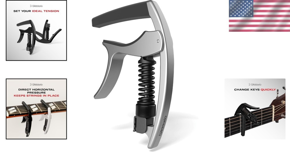 Silver Guitar Capo - Micrometer Adjustment