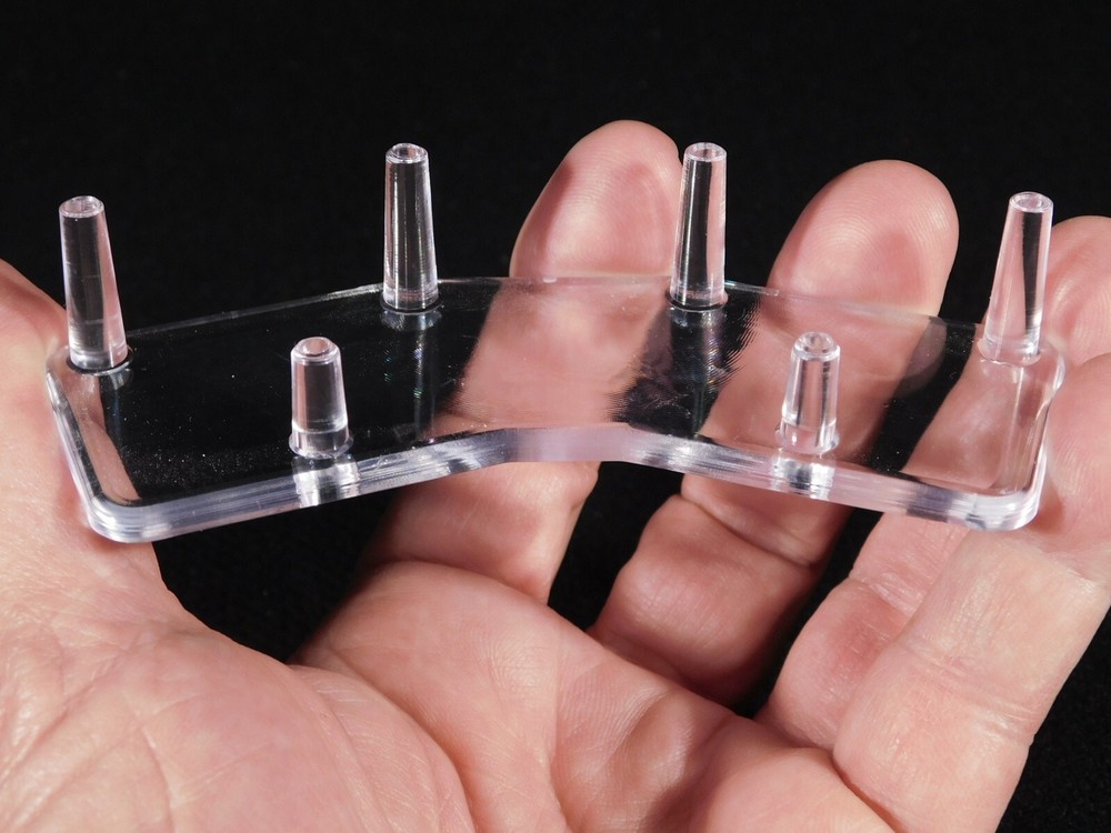 DOUBLE Three Post SPHERE Display Stand SMALL Size Clear Acrylic