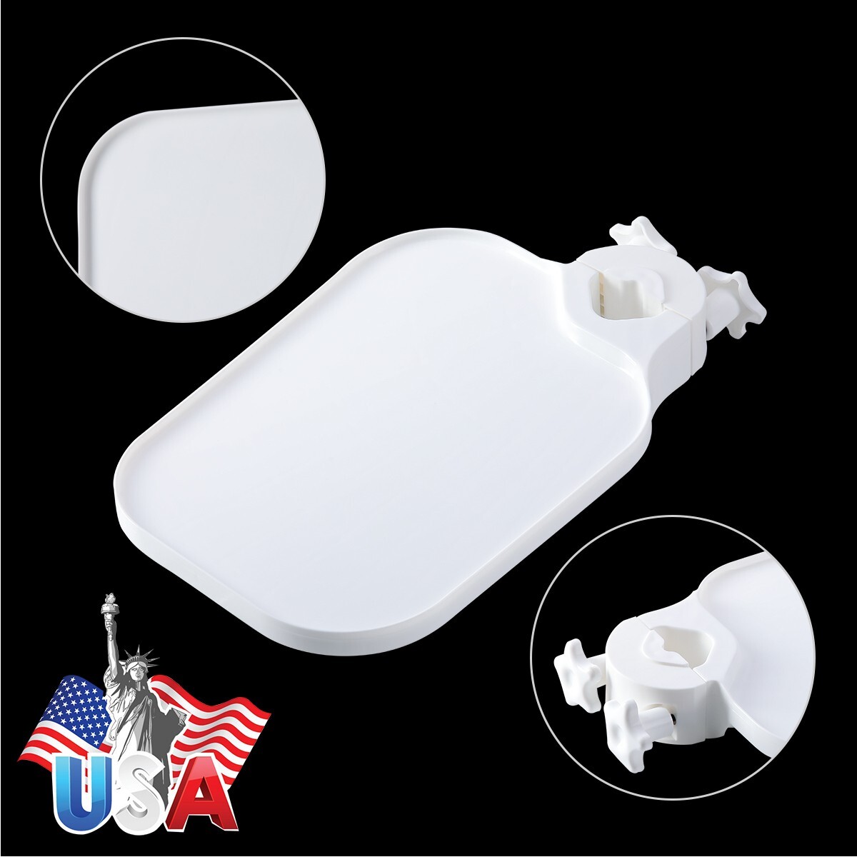 Medical TPC Pole Post Mount Utility Access Shelf Tray Table For Dental Chair