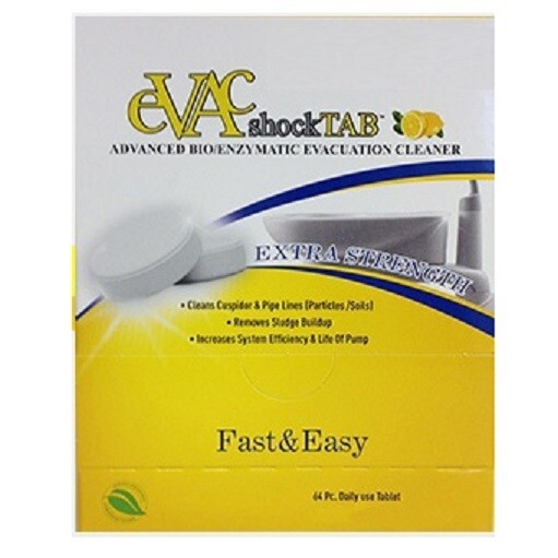 Evac Shock tablets 64/BX. Advanced Bio/Enzymatic Formula, non-foaming