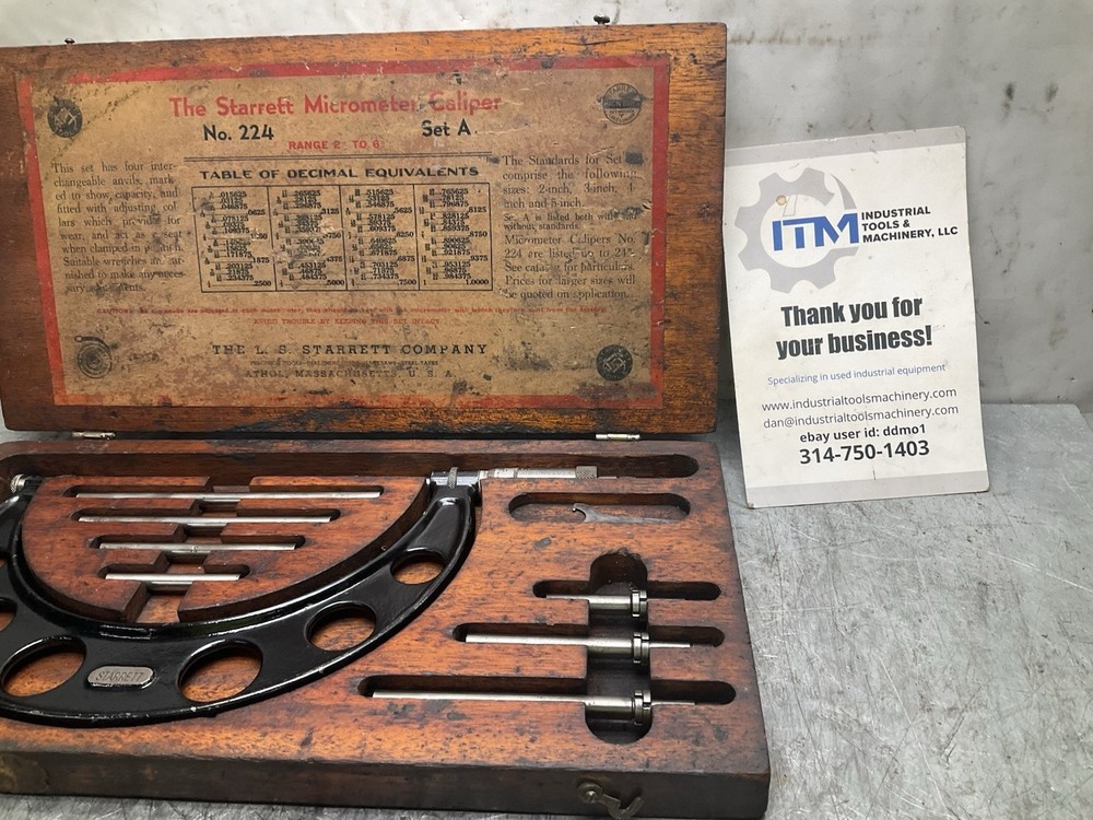 Starrett 224 Micro Meter Caliper 2" - 6" Set