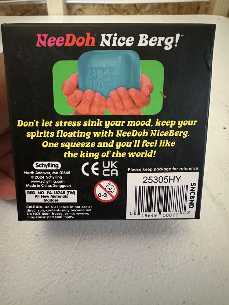 NeeDoh Nice Berg Blue XL Nee Doh Solid Squish Cube Ice Block