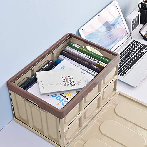 Foldable Storage Boxes with Lids, 3-Pack Collapsible Plastic Storage Bins Org...