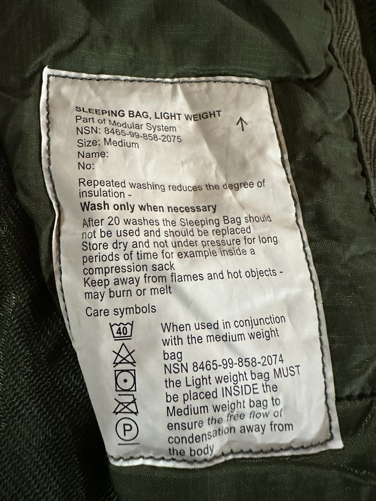 British Army Lightweight Sleeping Bag With Compression Sack Size Medium