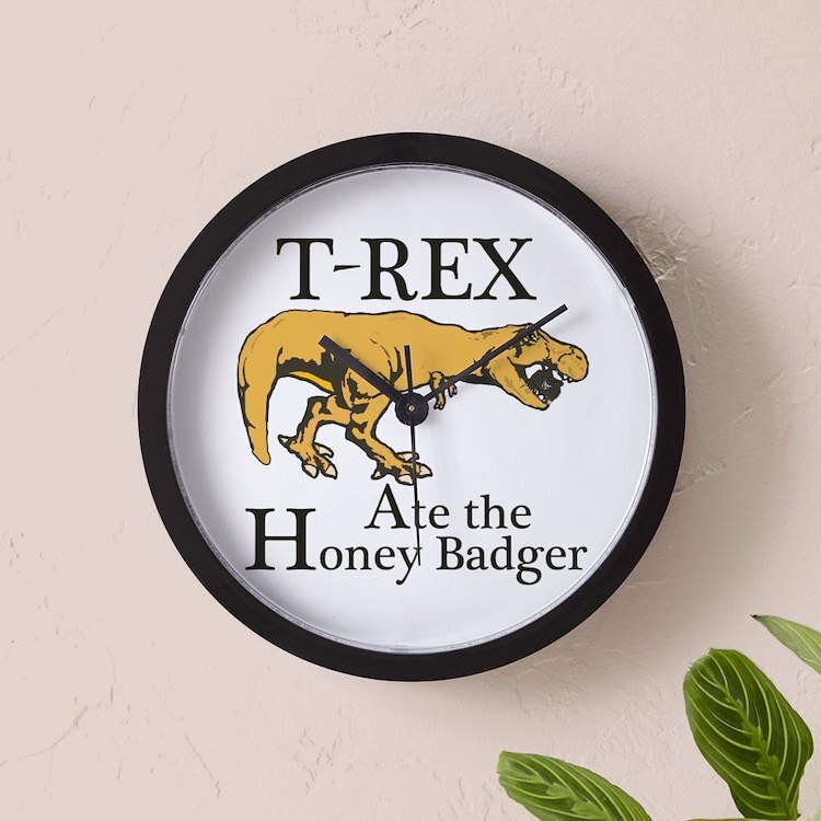 CafePress T REX Ate 10" Wall Clock (677685563)