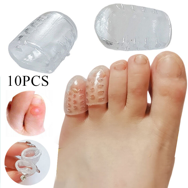 10PC Clear Gel Toe Cap Silicone Toe Protector Toe Guards Cushion for Corn Callus