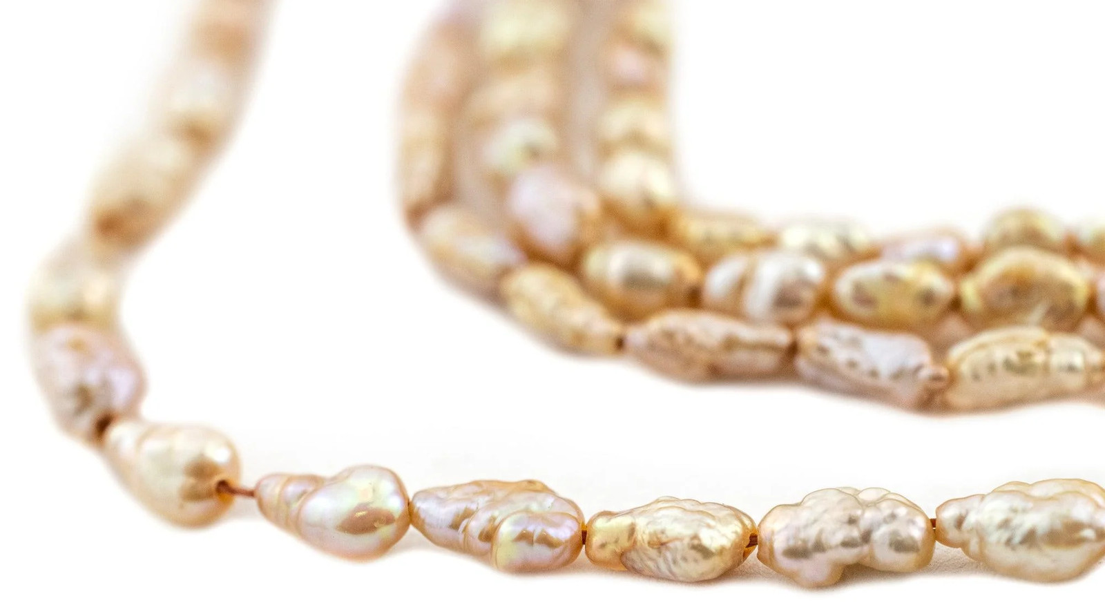 Butterscotch Vintage Japanese Rice Pearl Beads 4mm Yellow Oval 16 Inch Strand