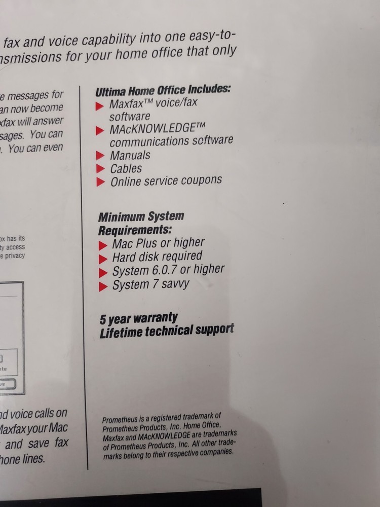 NOS Prometheus Ultima 14,400 BPS Data Modem Fax For Apple Macintosh Computer