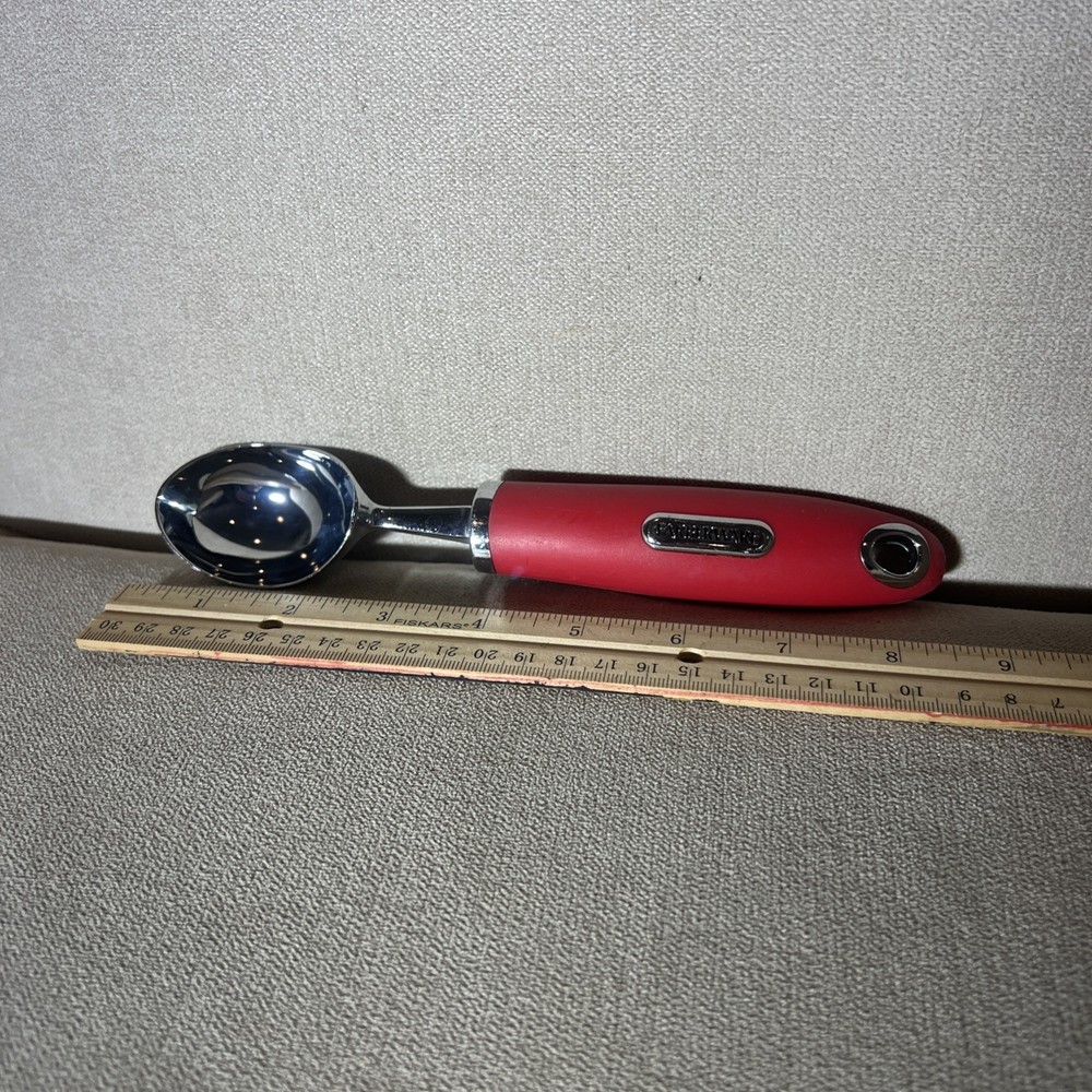 Farberware Ice Cream Scoop Red Thick Handle Stainless