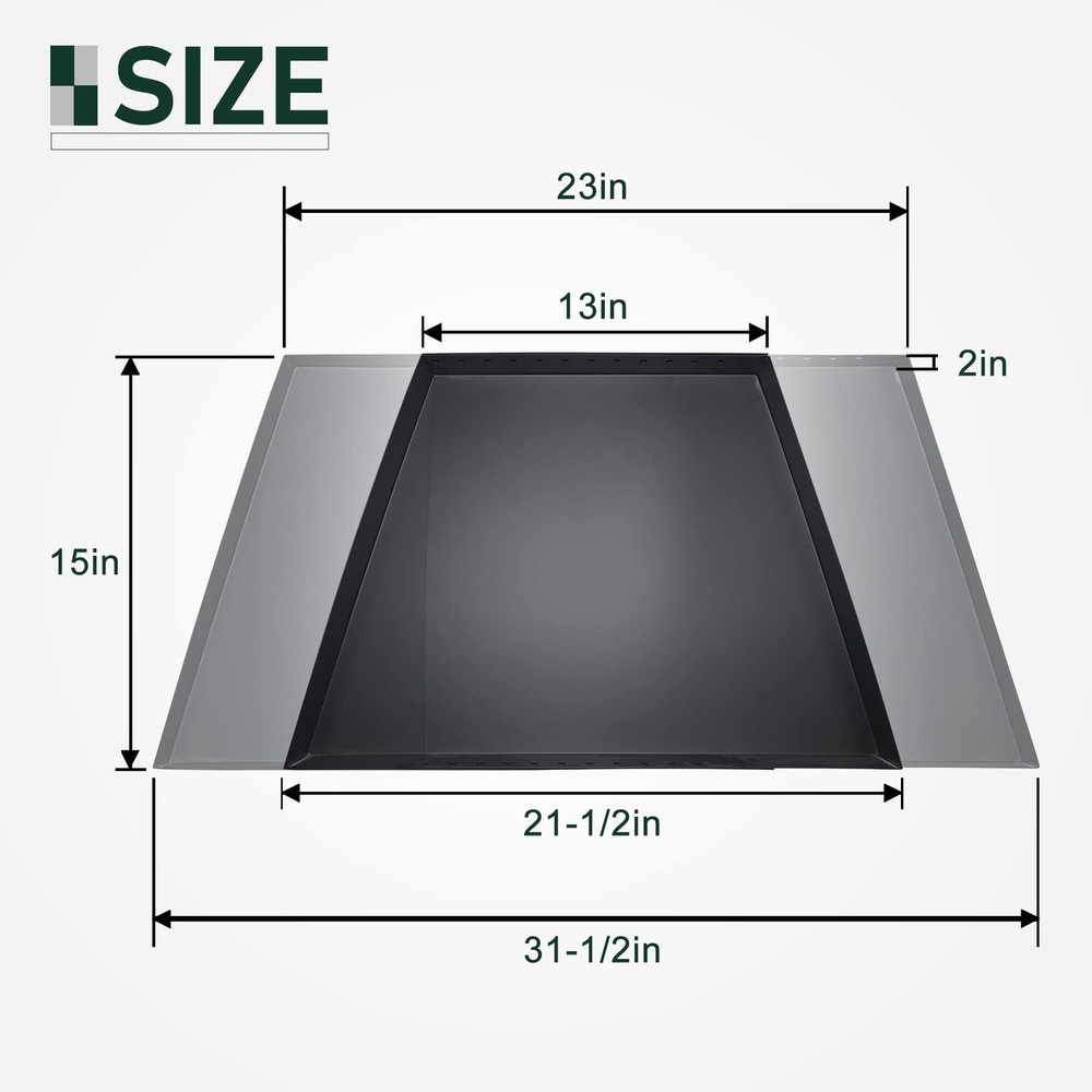 Adjustable Fireplace Tray, Expandable Ash Pan for Ash Collection, Galvanized Ste