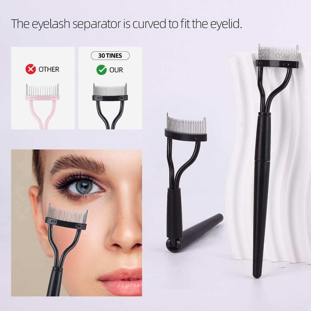 6 Pack Dual-Ended Eyelash Combs and Spoolie Brushes for Extensions