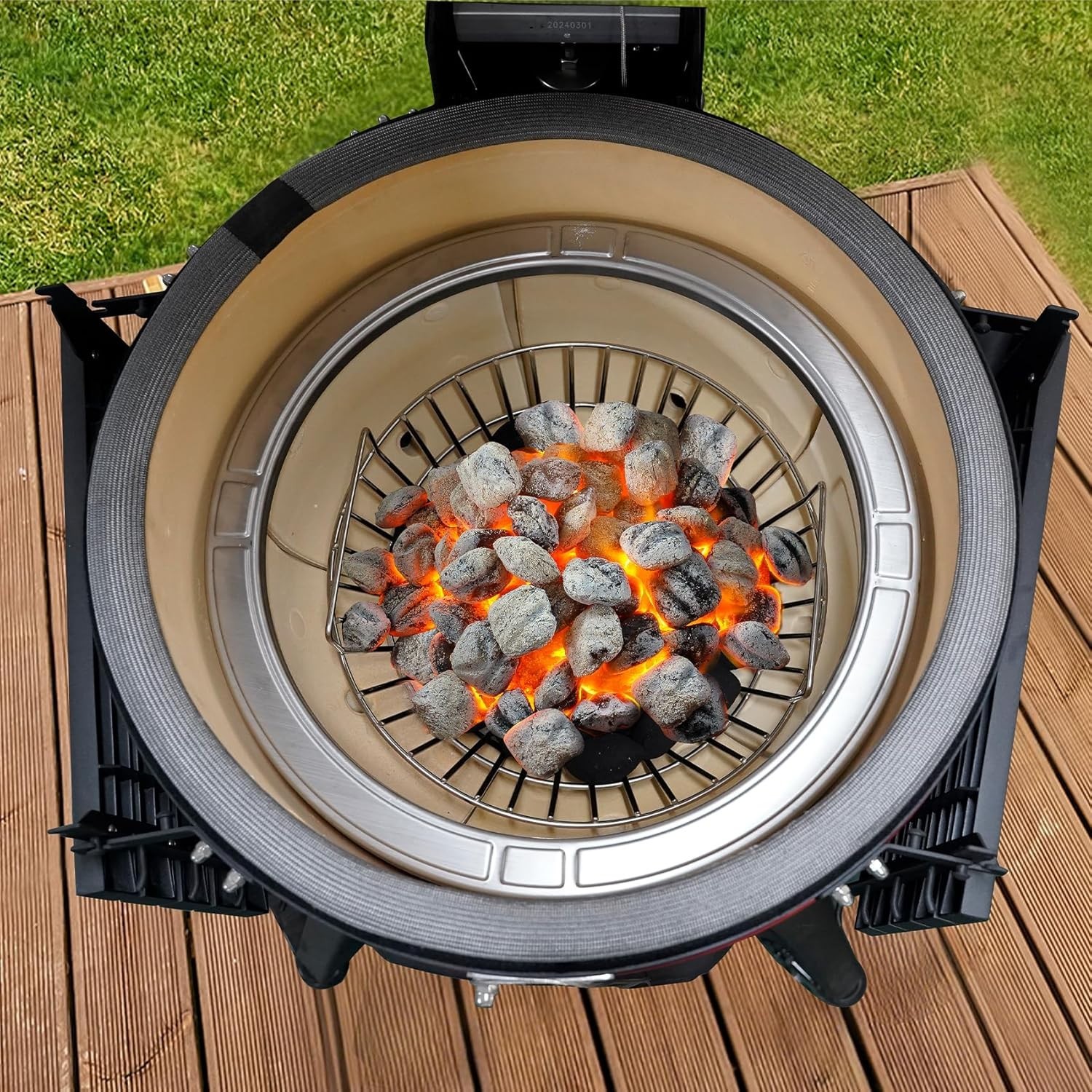 Charcoal Ash Basket, Stainless Steel Charcoal Holder with Handles, Grilling A...