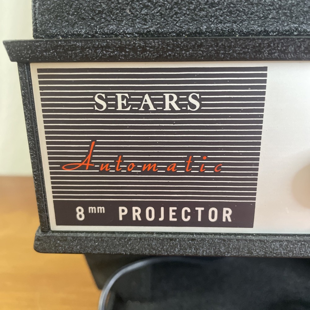 Vintage Sears Automatic 8mm Projector Tested Working, Needs Bulb Original Box