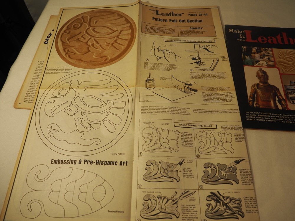 2 Vintage Make it With Leather Magazines w/Pattern Pull Outs 1977