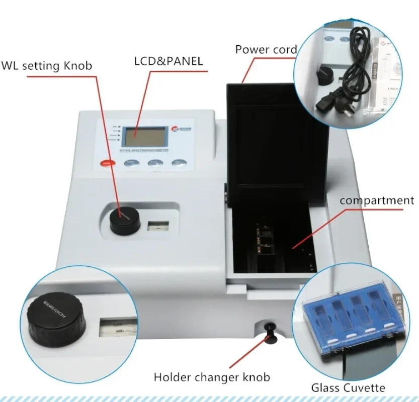 UV Vis Spectrophotometer for Basic Transmission Measurement Spectrophotometer