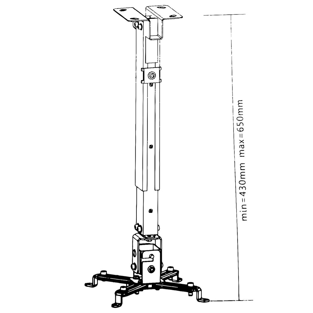 Universal Extendable Tilt DLP LCD Ceiling Projector Mount Bracket 44 lbs - White