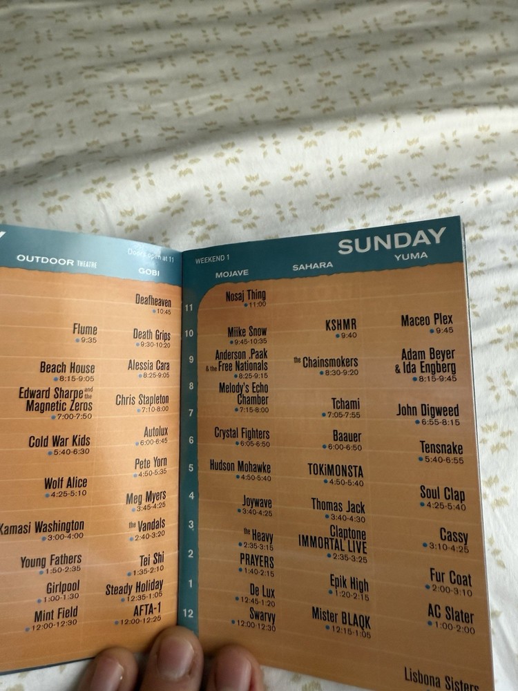 Official Coachella 2016 Weekend 1 Program book
