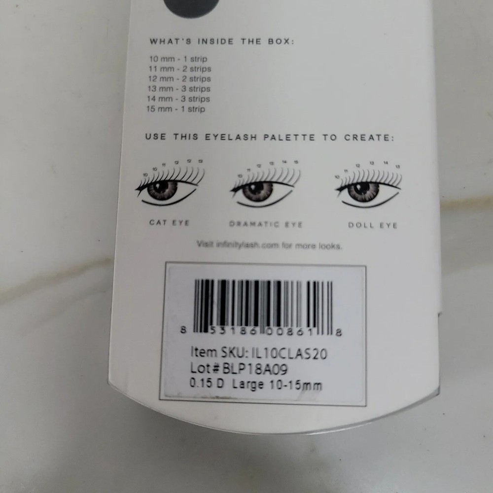 Infinity Lash Classic Extensions Flat Lashes Eyelash Extensions 10-15mm Strips