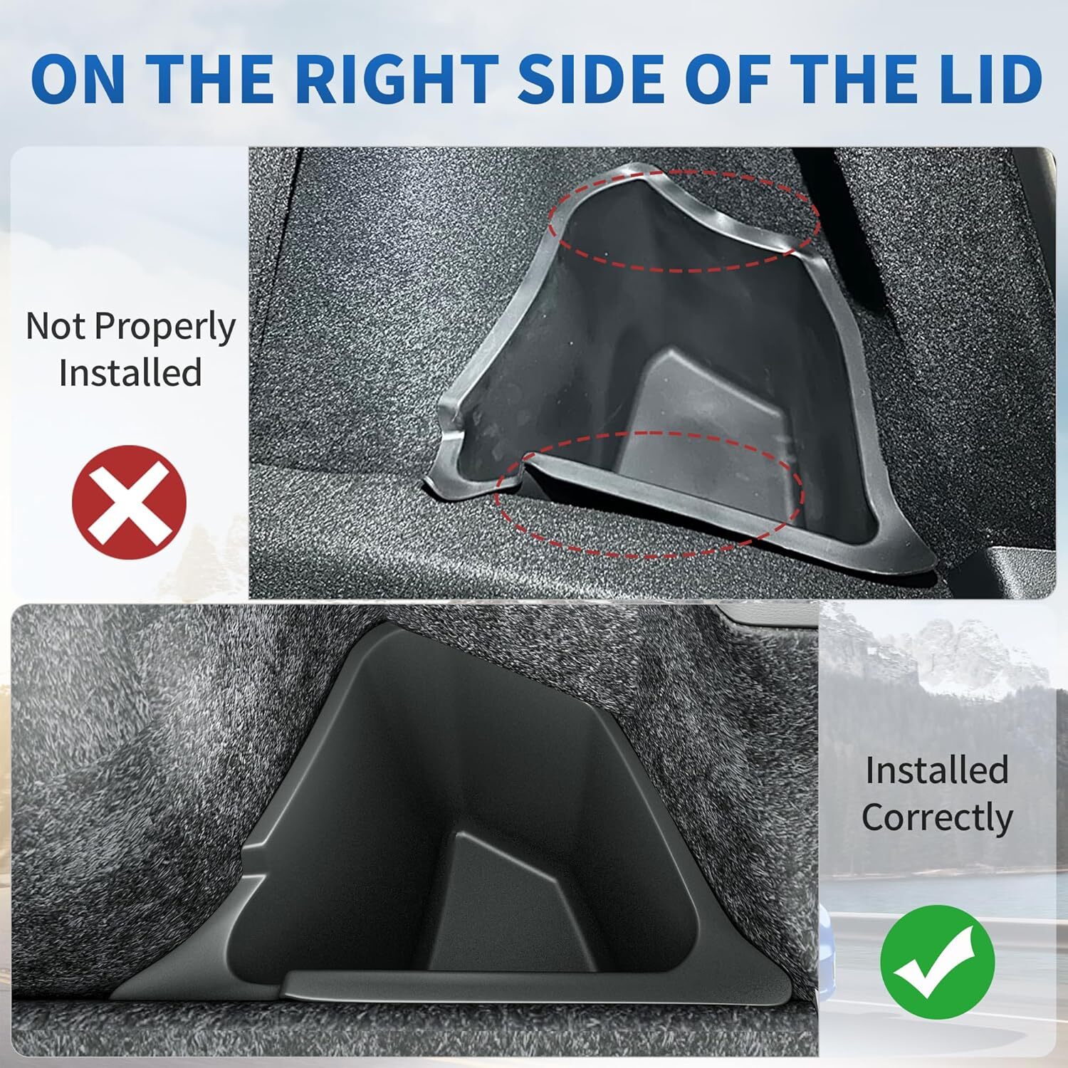 Rear Trunk Organizer Storage Bins W/Lids for 2022-2023 Tesla Model Y 5-Seater