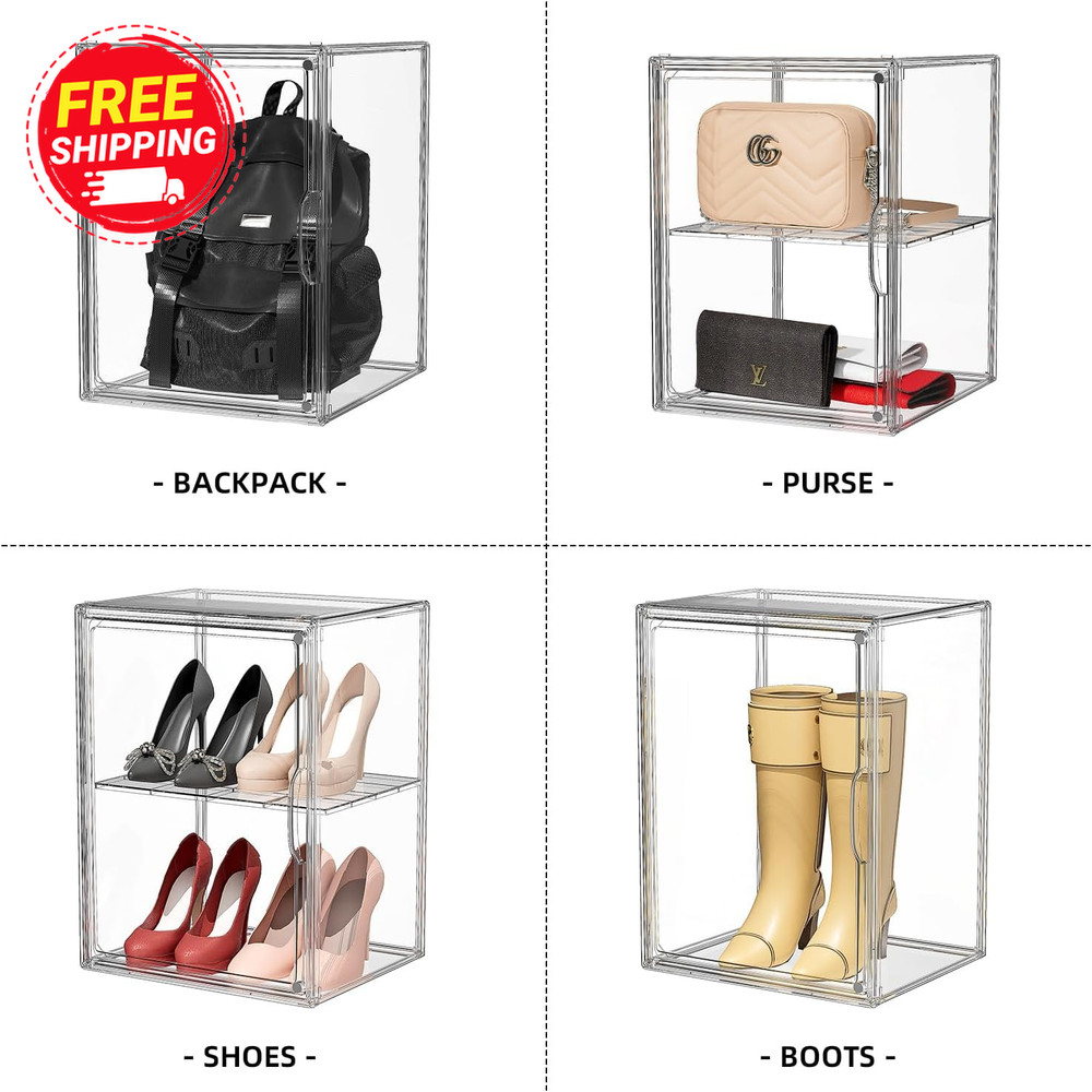 Super Large Clear Acrylic Display Case with Divider - 1 Pack