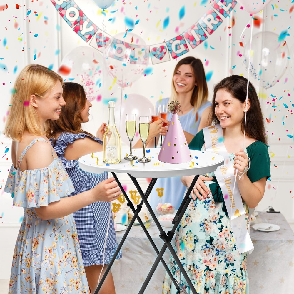 32" Round Plastic Folding High Top Table - Versatile Bar, Cocktail & Portable...