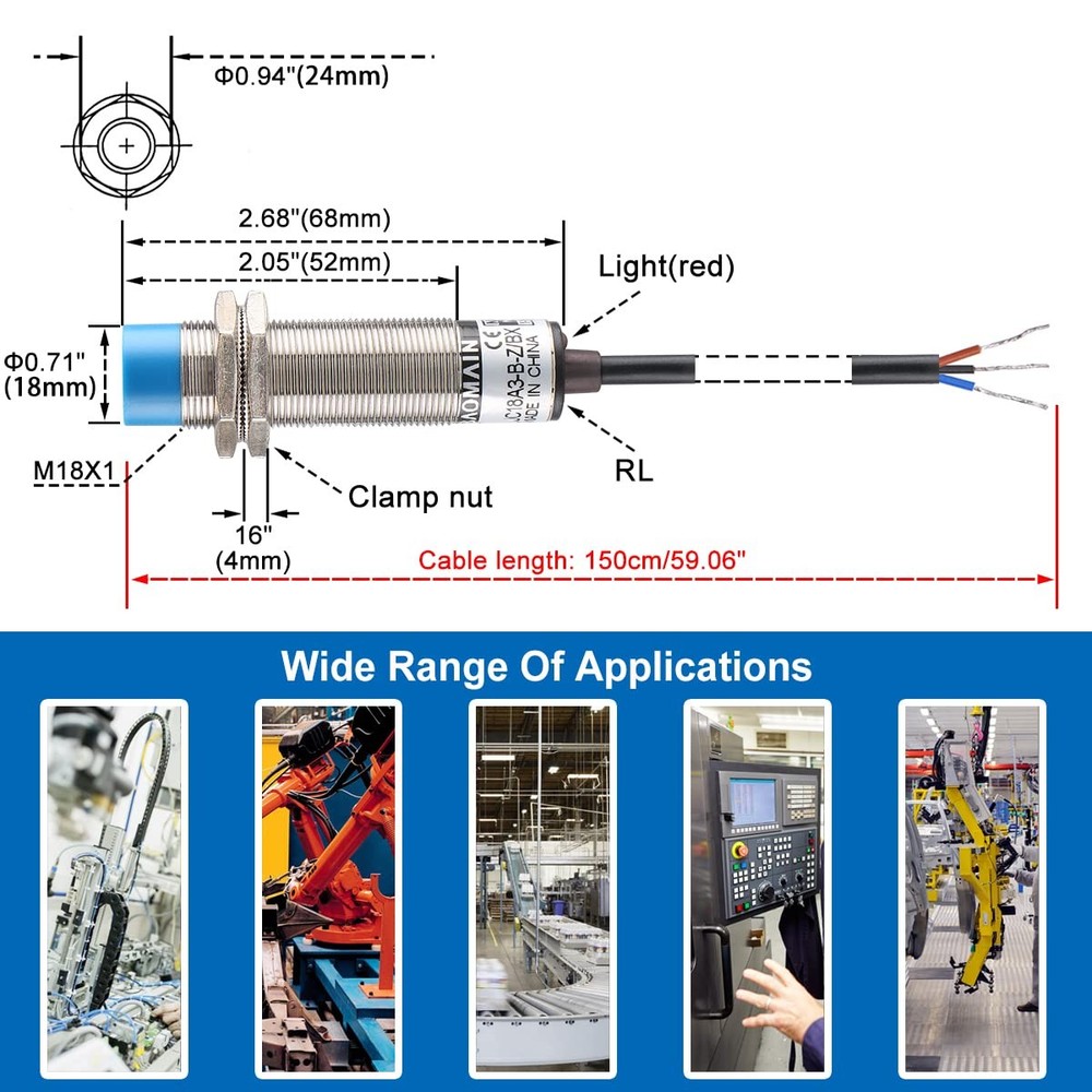 Proximity Sensor Switch NPN NO 10-30V Metal Detection Sensor