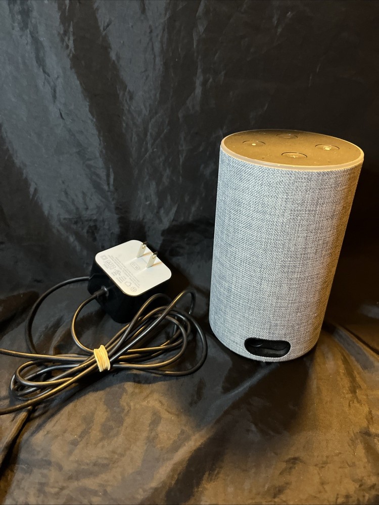 Amazon Echo Smart Speaker & Power Cable (Gen 2) - Heather Gray - TESTED