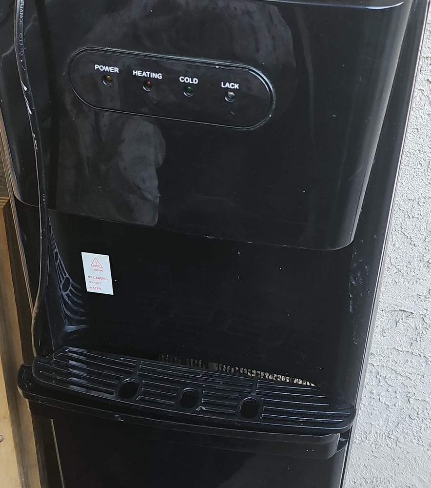 Black Bottom Loading Hot & Cold Water Dispenser Freestanding Plastic