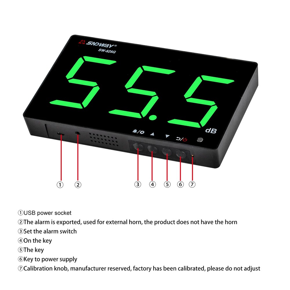 130dB Wall Mounted Handheld Fast Response Sound Noise Level Meter