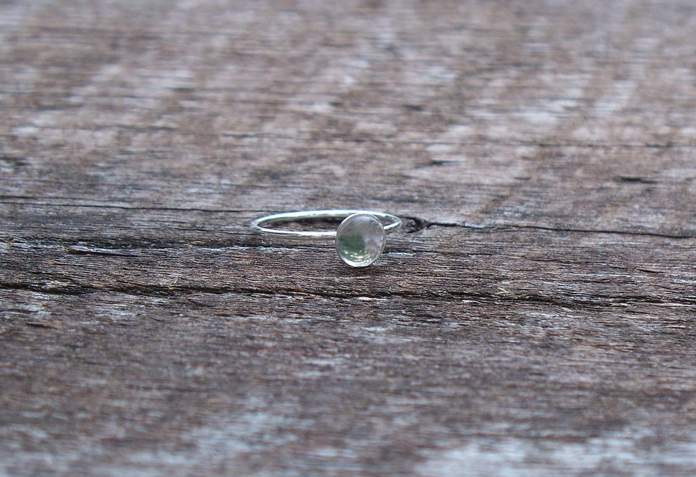 Recycled Milk Bottle and Sterling Silver Stacking Ring