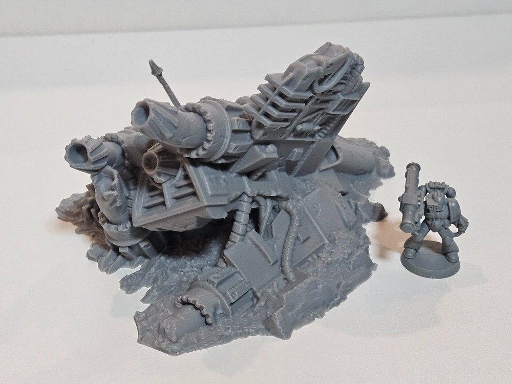 Crashed spaceship crashed fighter craft rocky terrain crashed spaceship 009