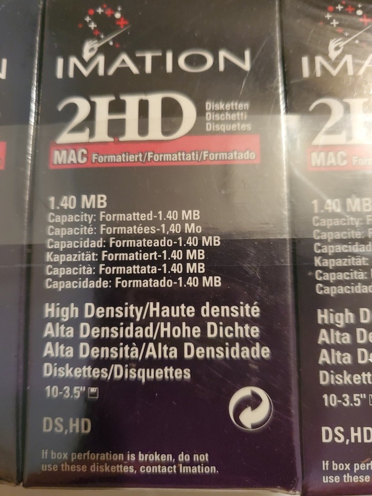 imation 2hd mac 2HD 1.40 mb high density 30 3.5 diskettes