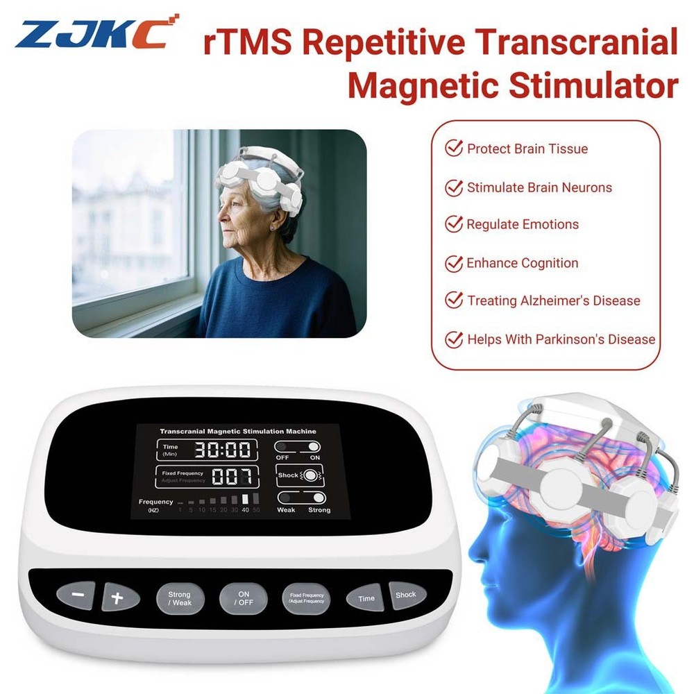 rTMS Transcranial Magnetic Stimulation Machine, Brain Therapy Device 1+8 Heads