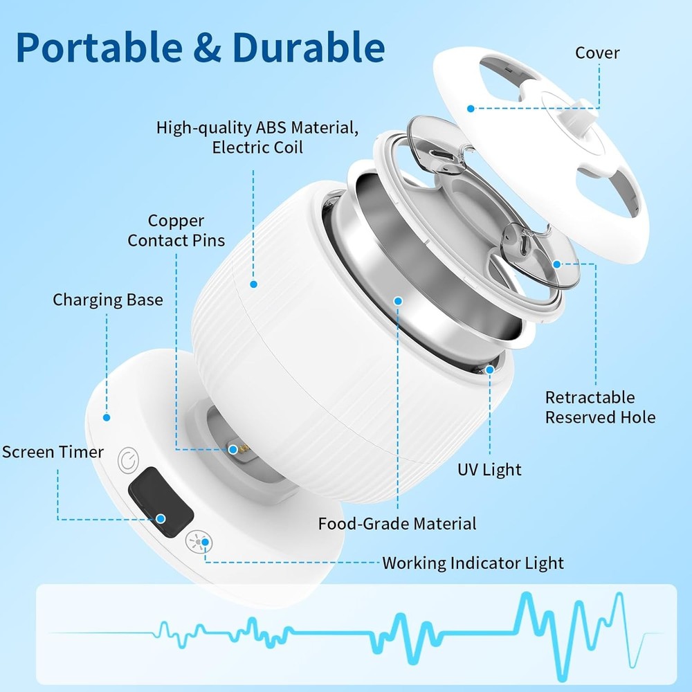 2025 High-Tech Retainer & Denture Cleaner w/ Separate Base & 4 Wash Programs