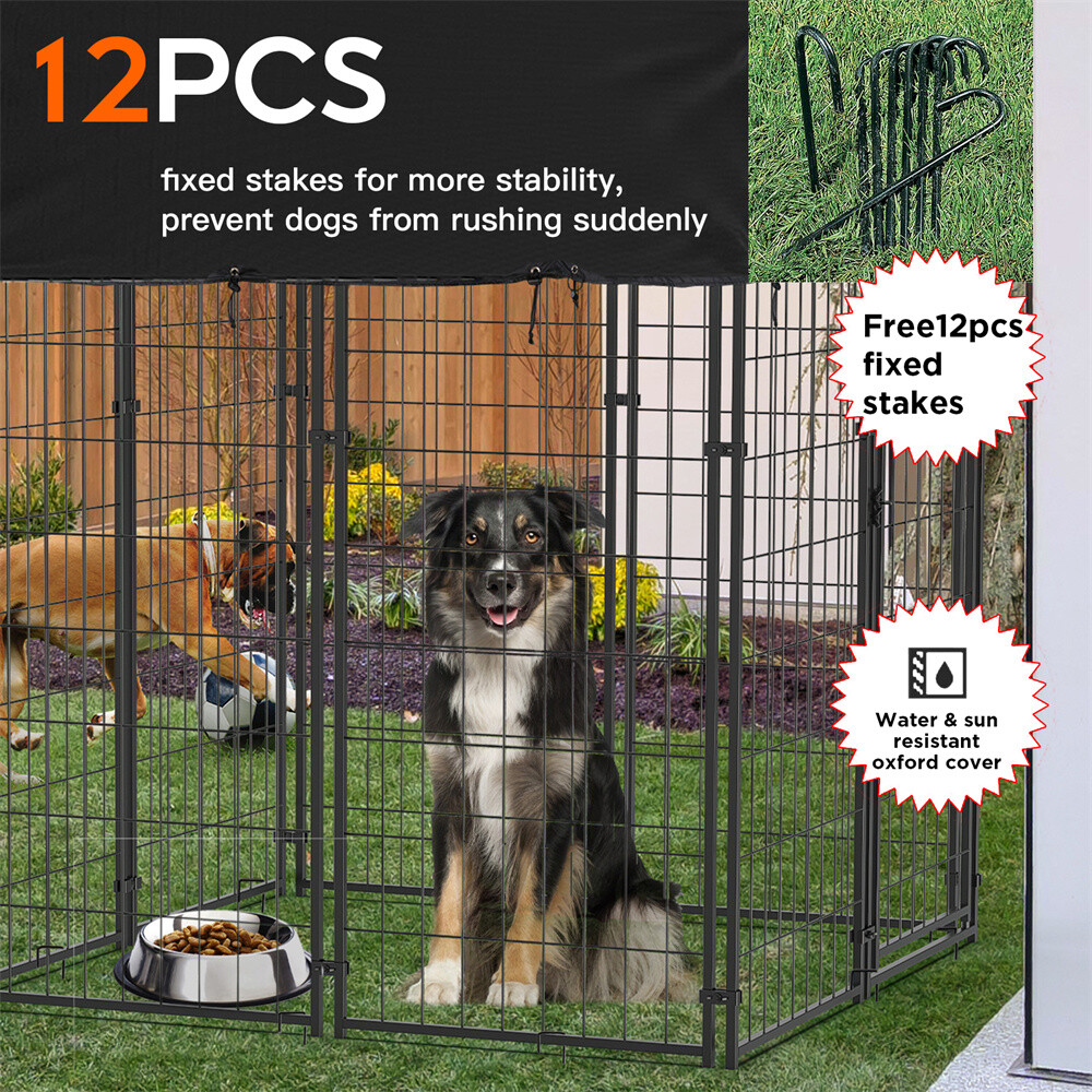 Heavy Duty Dog Kennel Pet Welded Metal Playpen Large Animal Cage Outdoor Indoor