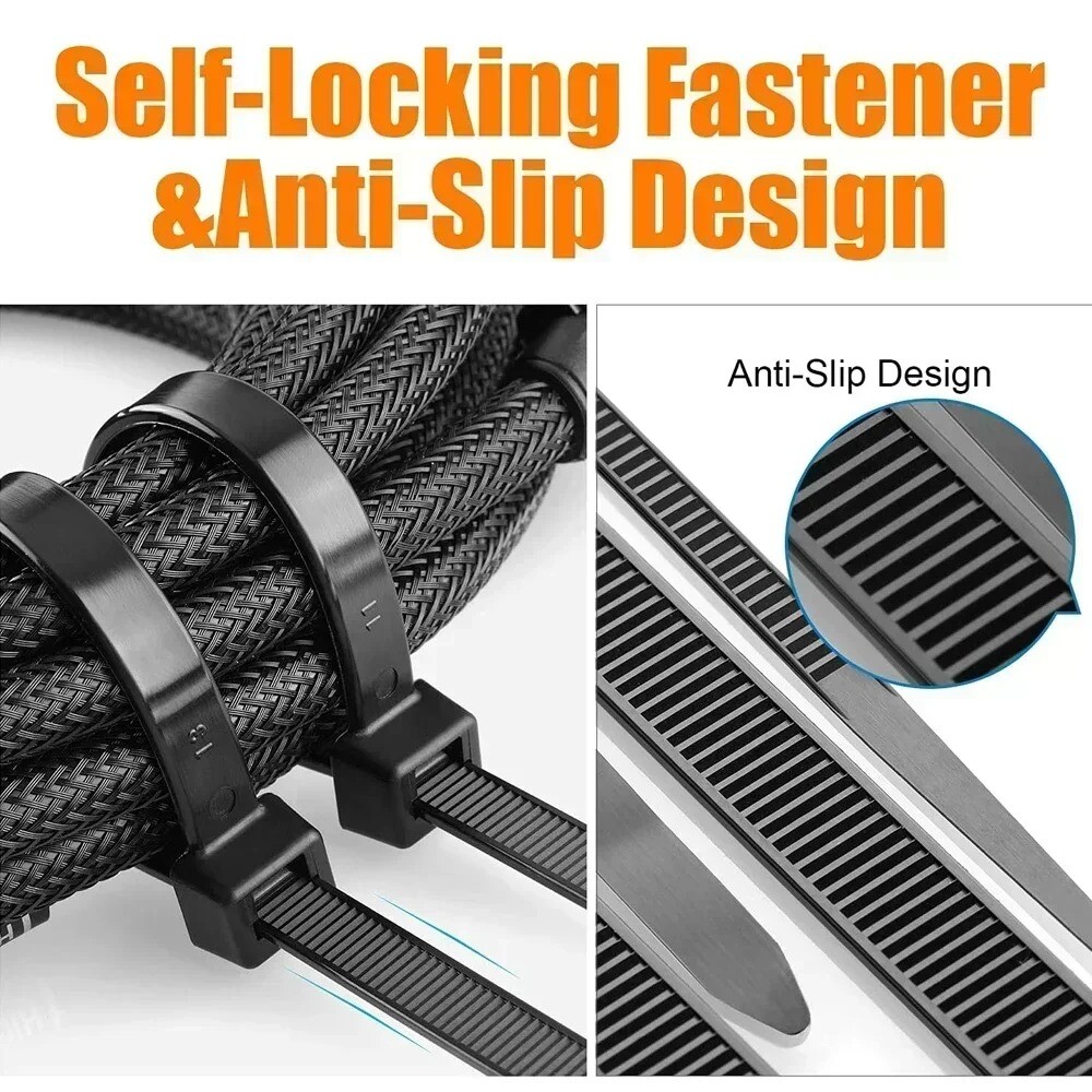Cable Zip Ties Nylon Wraps Black/White High Quality Strong Small/Thin/Long/Thick