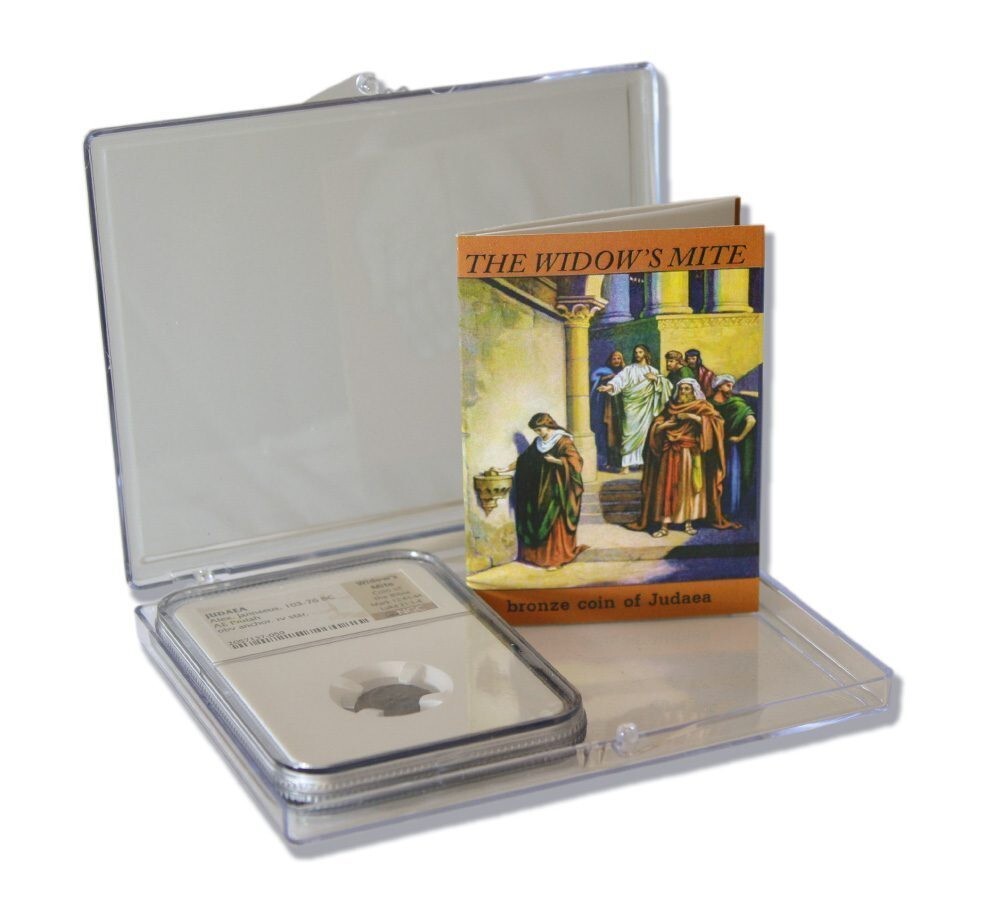 Widows Mite NGC Certified * Excellent * Judean Prutah 103-76 BC w/ BOX and COA