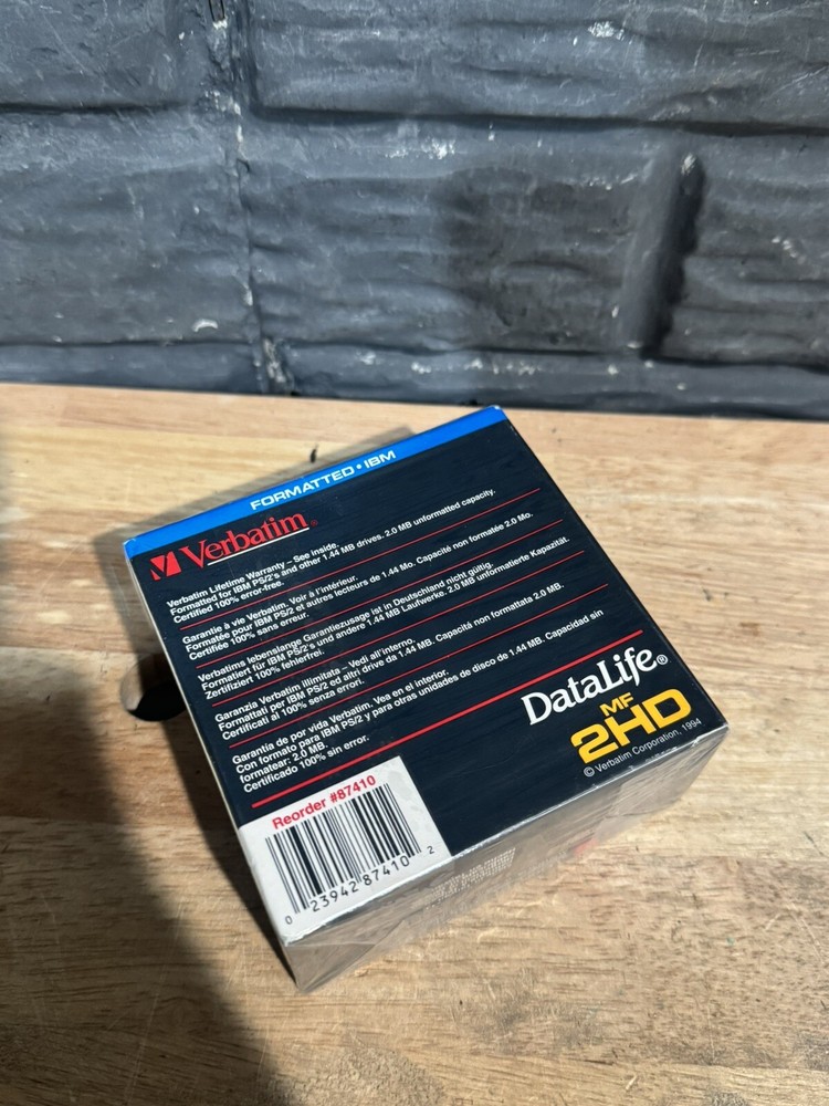 Verbatim DataLife MF-2HD, Double-Sided/High-Density, 3.5” Floppy, 10 Diskettes