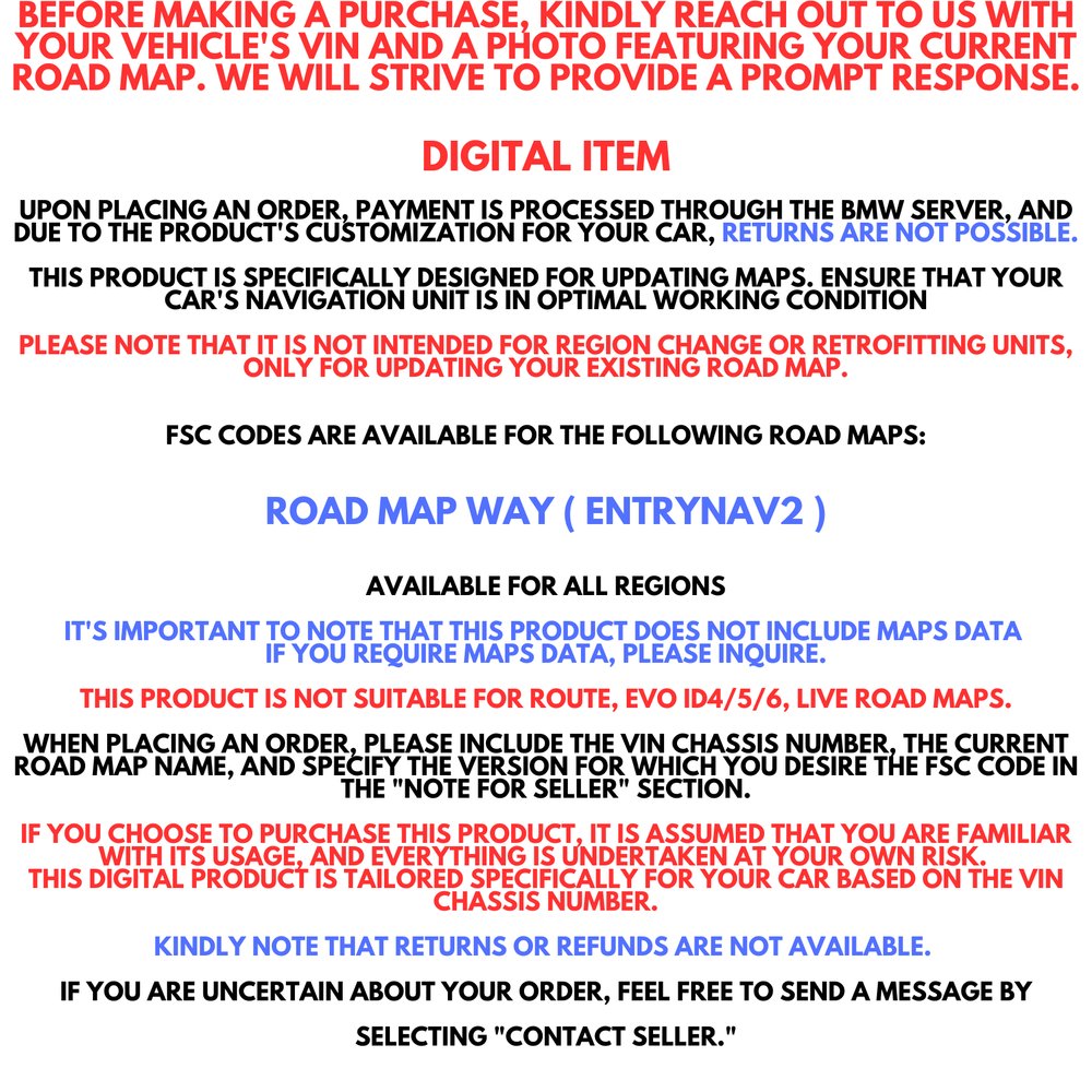 BMW MINI Road Map Update Sat Nav 2024 2025 EntryNav2 WAY ONLY FSC CODE