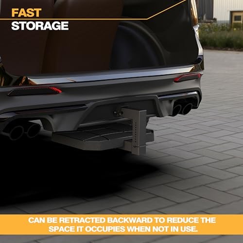 Adjustable-Height Pet Hitch Step, Dog Ramp for Single-Step Adjustable