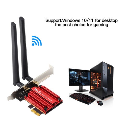 WiFi 6E PCI-E Dual Band Network Card AX1800Mbps 802.11AX WiFi Bluetooth Adapte