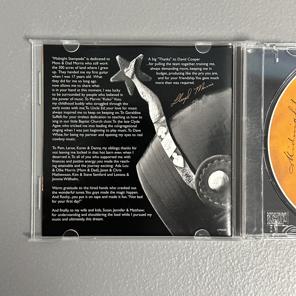 lloyd morris midnight stampede CD Autographed Signed