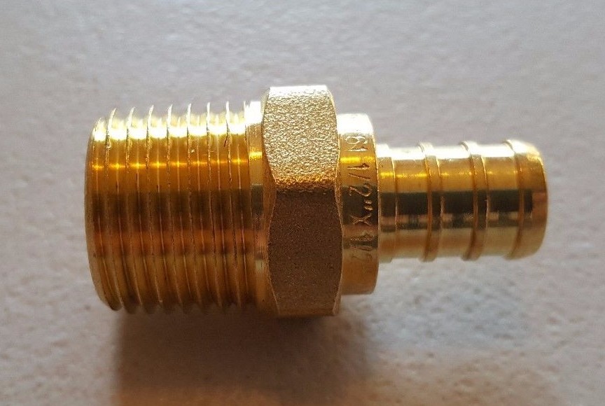 10) 1/2 PEX X 1/2" MALE NPT THREADED ADAPTER PEX B CRIMP FITTING LEAD FREE BRASS