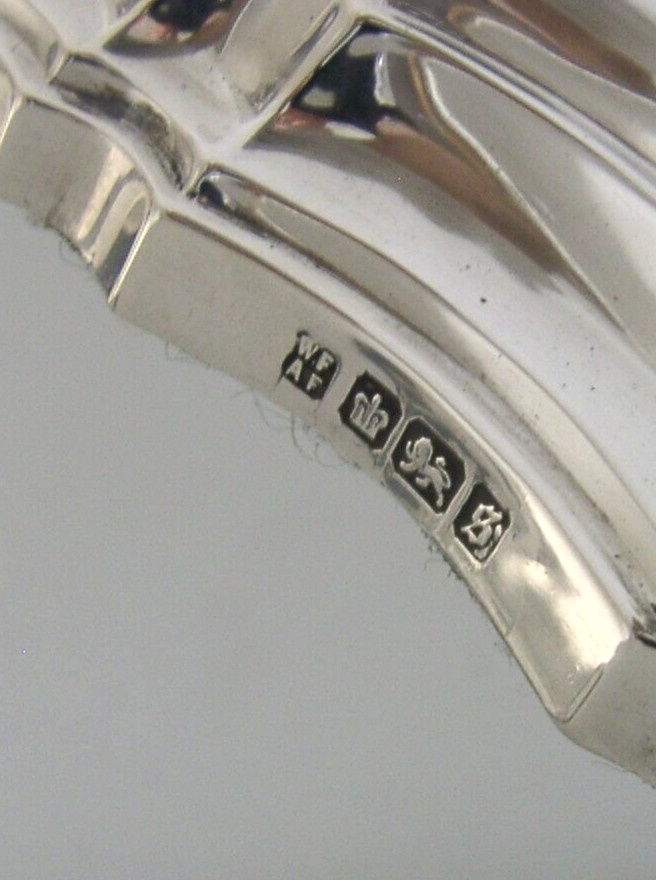 LARGE 9.5 inch ANTIQUE STERLING SILVER MILITARY CANDLESTICKS 1910 APTC 1260g