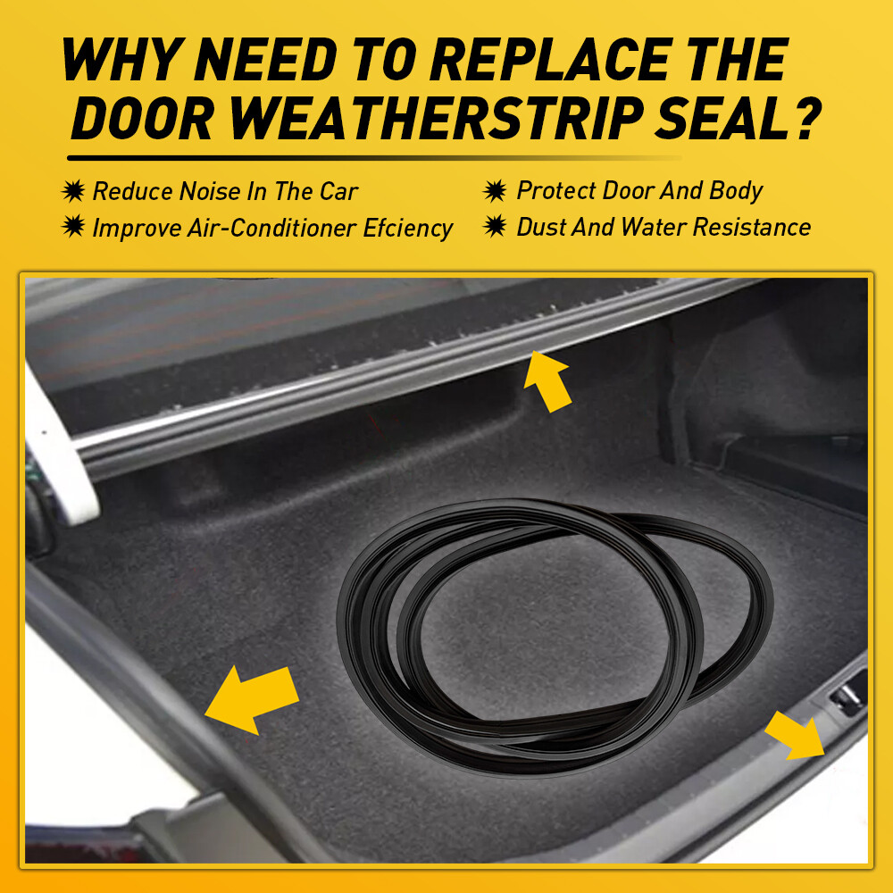 Weatherstrip Rear Trunk Lid Black Rubber For 2003-2008 Toyota Corolla Seal Strip