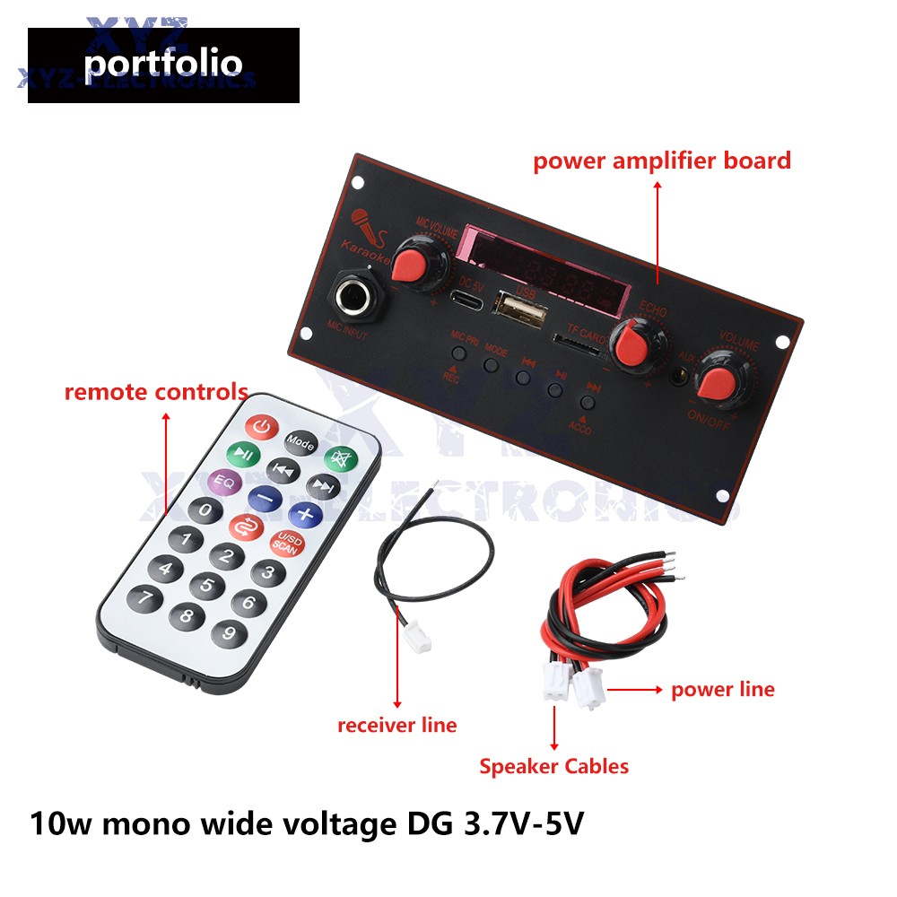 DC 3.7-5V 10W Mono Bluetooth 5.0 Audio Power Amplifier Module MP3 Decoding Board
