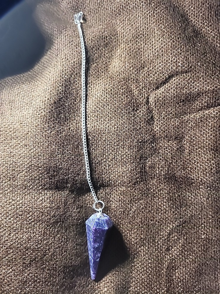 Lepidolite Pendulum Crystal Stone, Faceted Pendulum Divination Tools, Dowsing