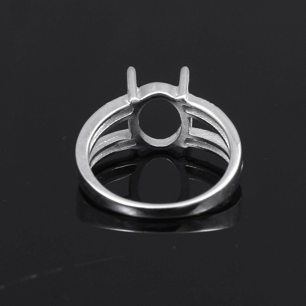 Semi Mount Ring Gemstone Setting Size 10X8 MM Oval Shape 925 Sterling Silver