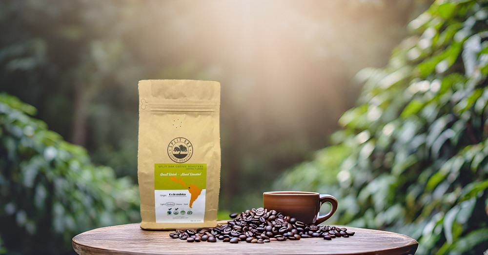 Title: "Split Oak Coffee Roasters - Colombian Medium Roast | Premium
